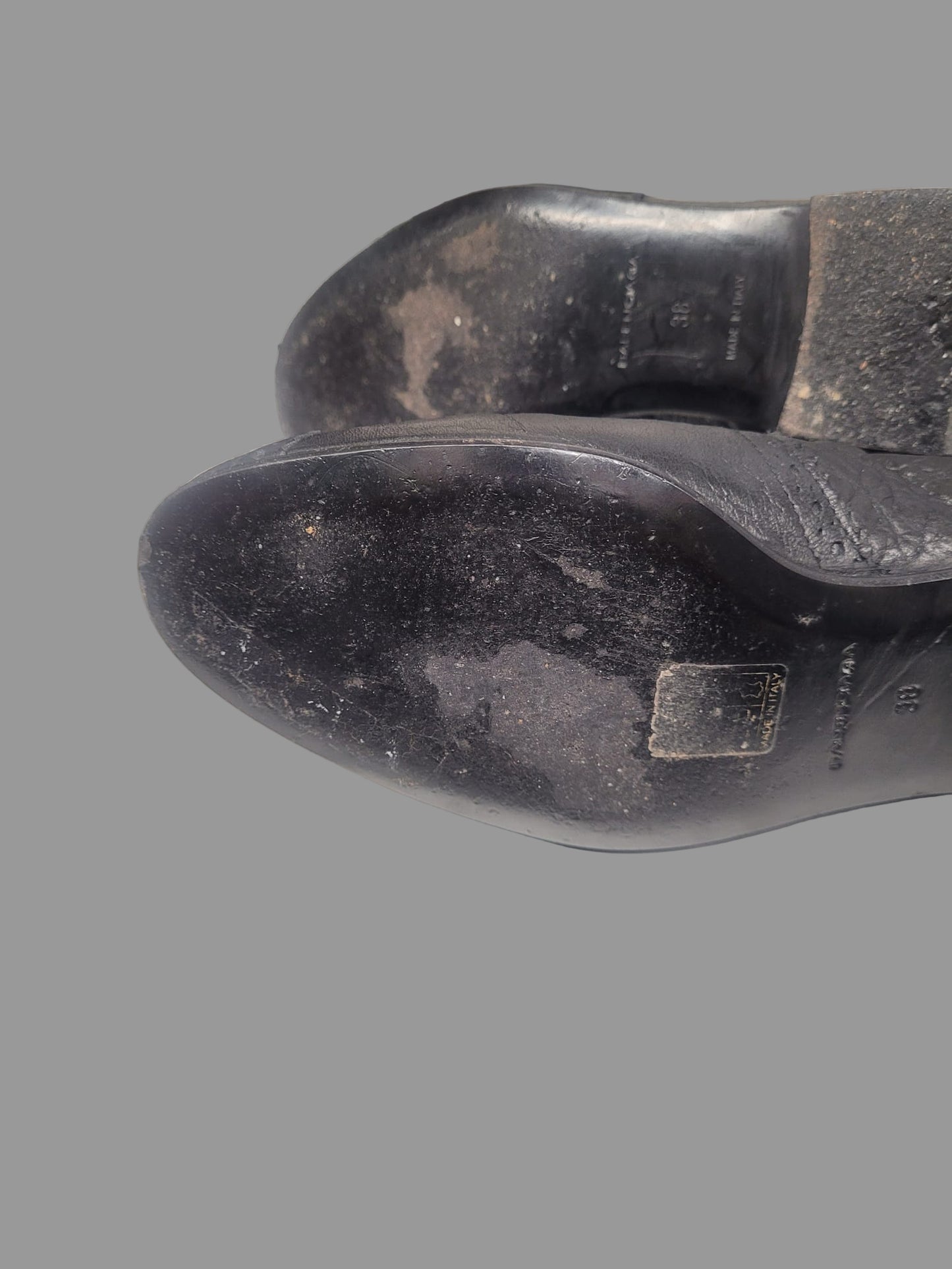 Balenciaga 'Arena' Black Leather Boots UK 5 EU 38 Flat Ankle