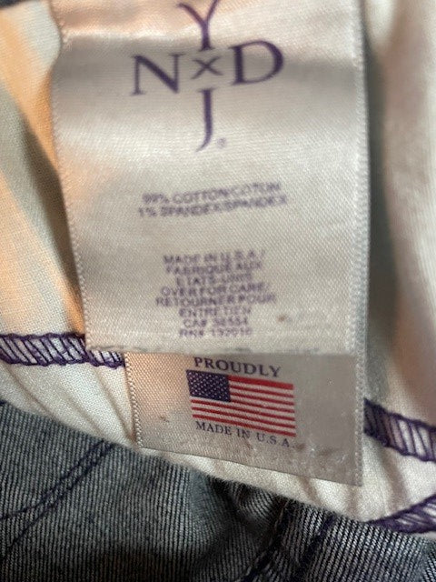NYDJ Ladies Denim Jeans Size 10 Straight Leg Lift & Tuck Technology - Excellent Condition