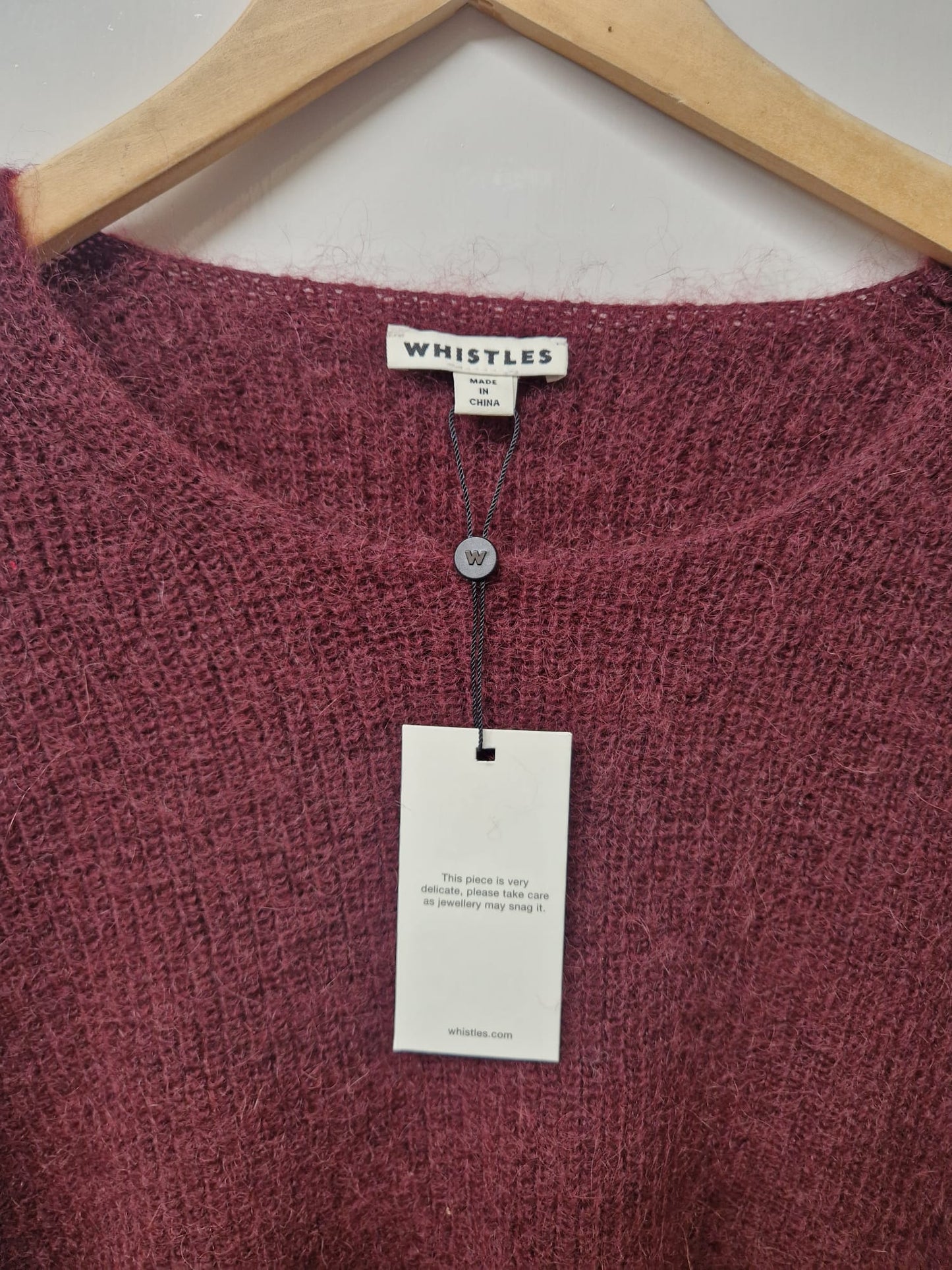 BNWT Whistles (M) Mohair Wool Jumper Pink & Purple UK 10 12 EU 38 40 - NEW WITH TAGS