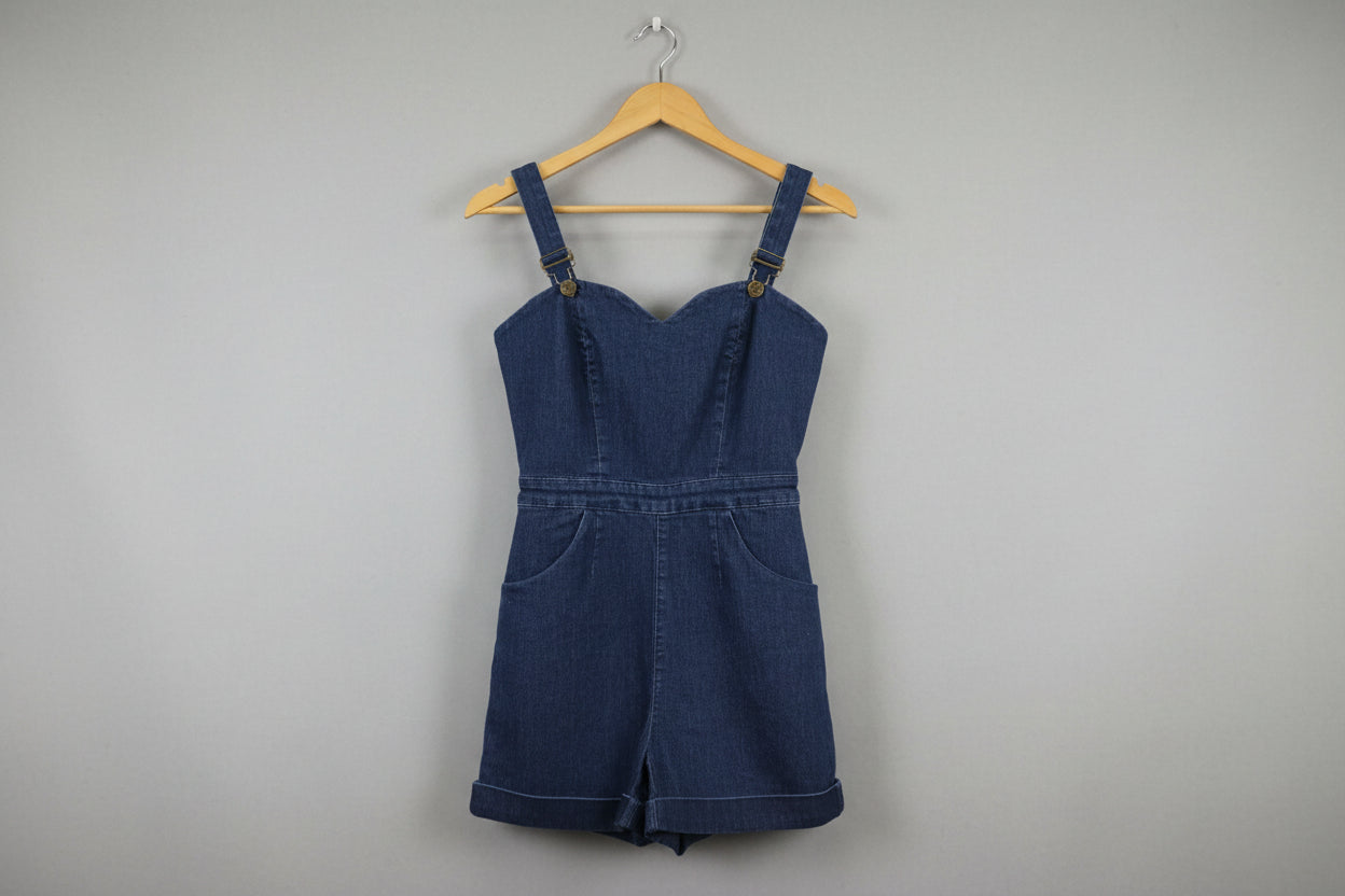 NEW Collectif London Willow Denim Playsuit (Size: 26/ XS/ 8) (RRP: £60)