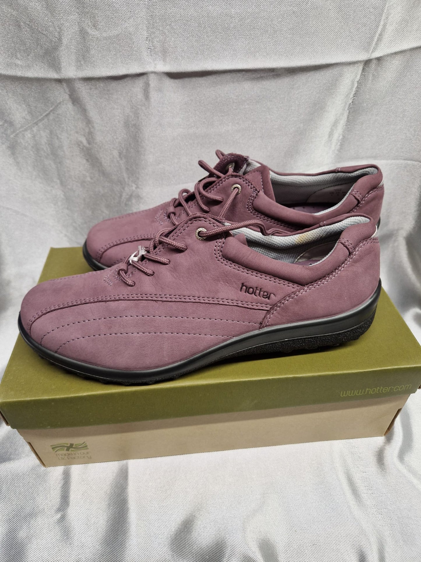 NEW Hotter Soft Violet Lace-Up Trainers UK 7 EU 41 - Tone / Tonez Shoes