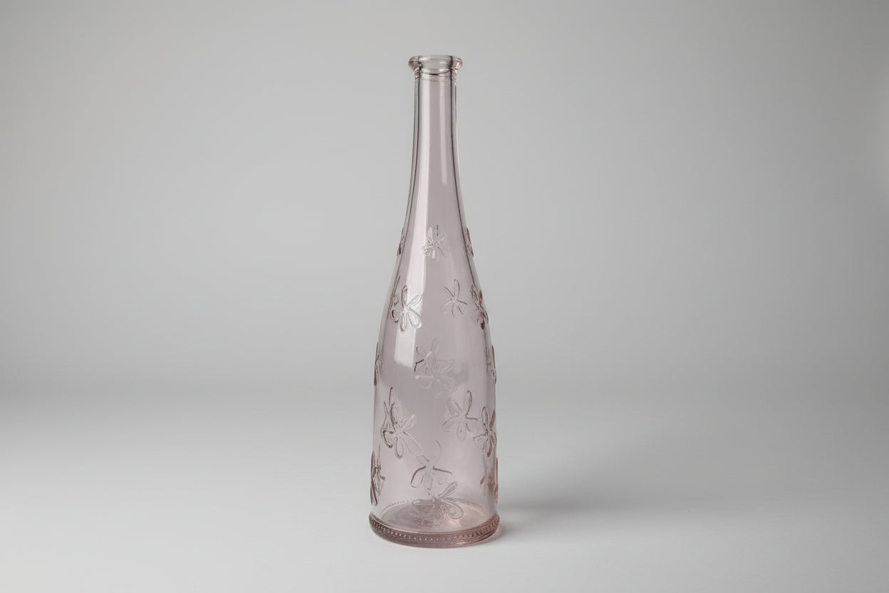 IKEA Emma Dafnas 3D Floral Daisy pink Glass Bottle