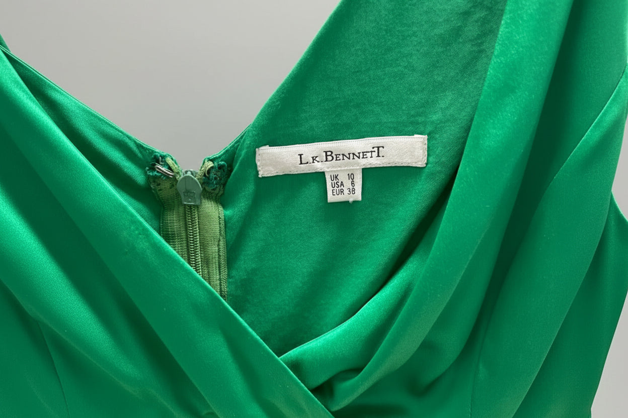 Ted Baker Green silk dress uk size 10