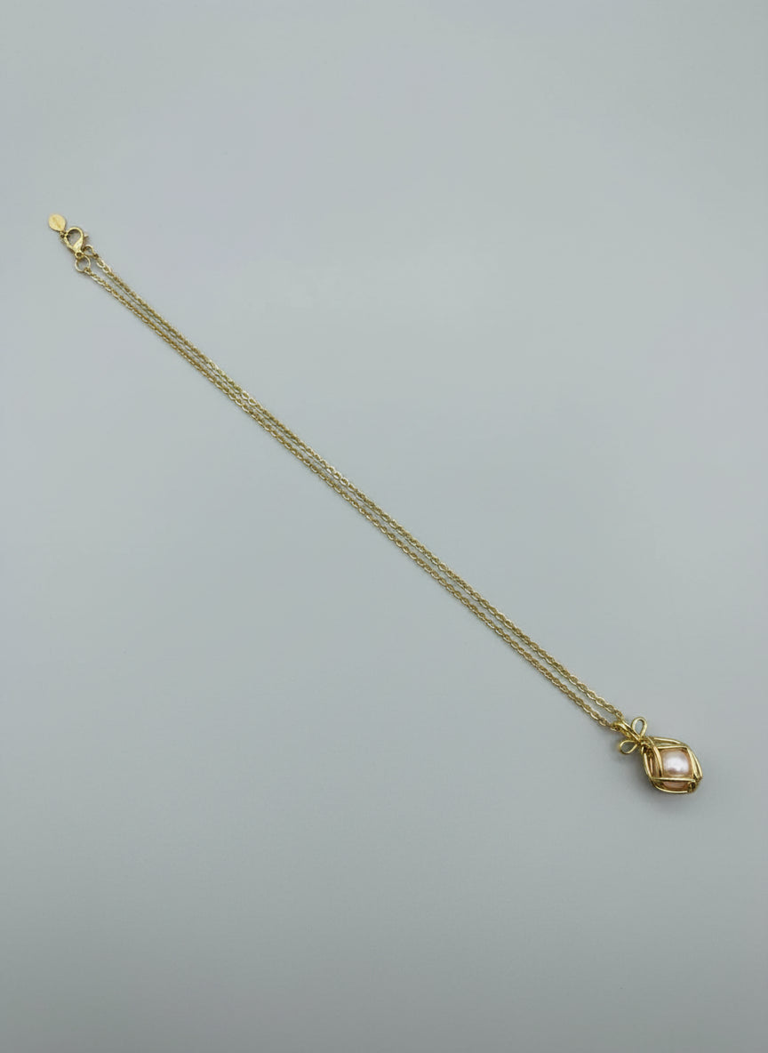 Vintage Joan Rivers Gold Plated Interchangeable Caged Ball Necklace