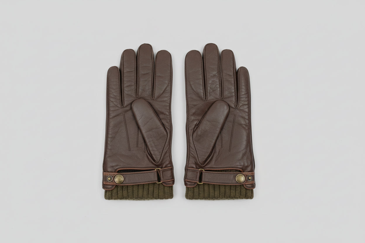 Ted Baker Brown Leather Driving Winter Gloves - Good Used Condition