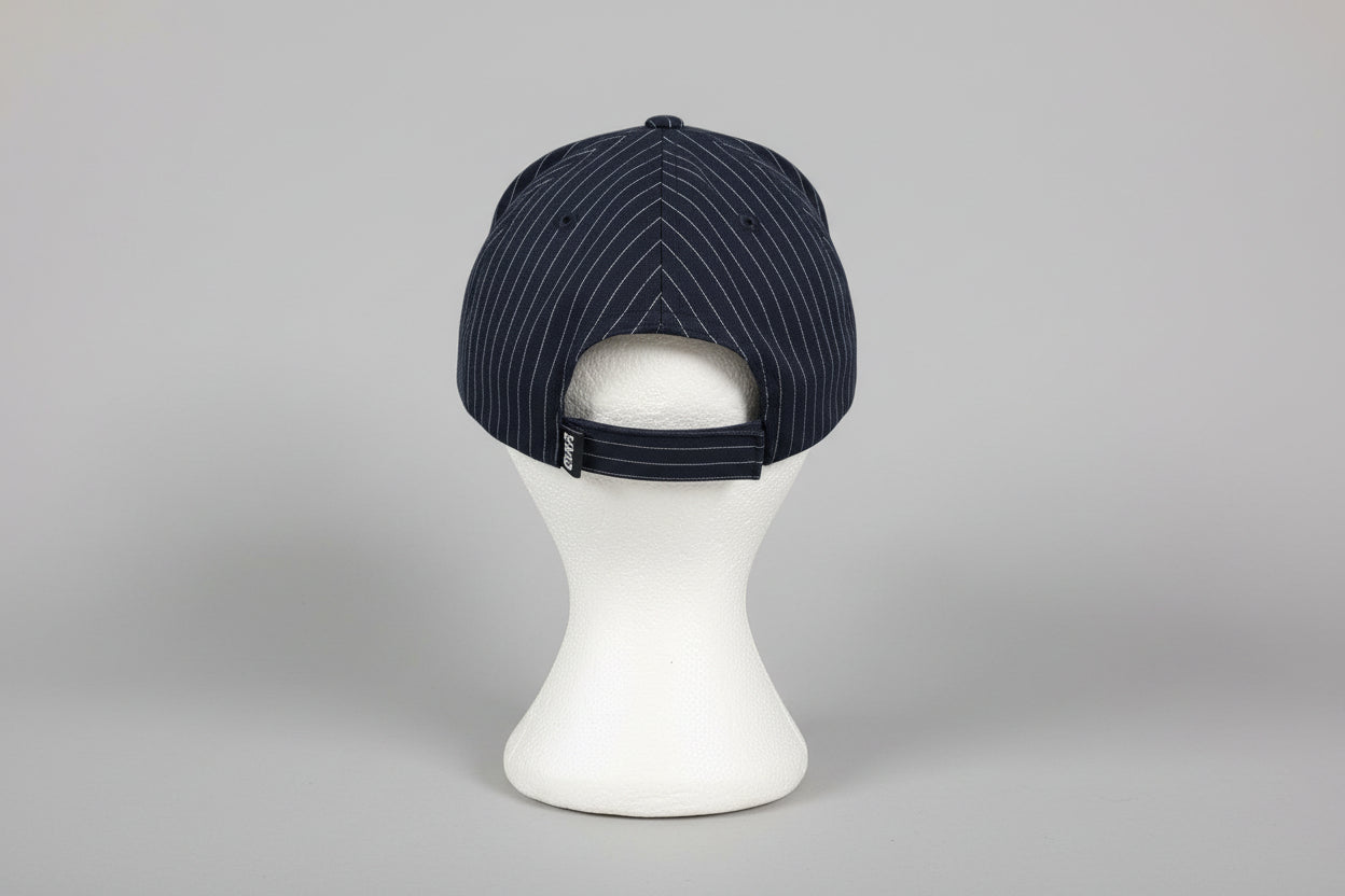 Jean Paul Gaultier JPG Navy Pin-Stripe Hat Cap W/Adjustable Strap - Good Used Condition