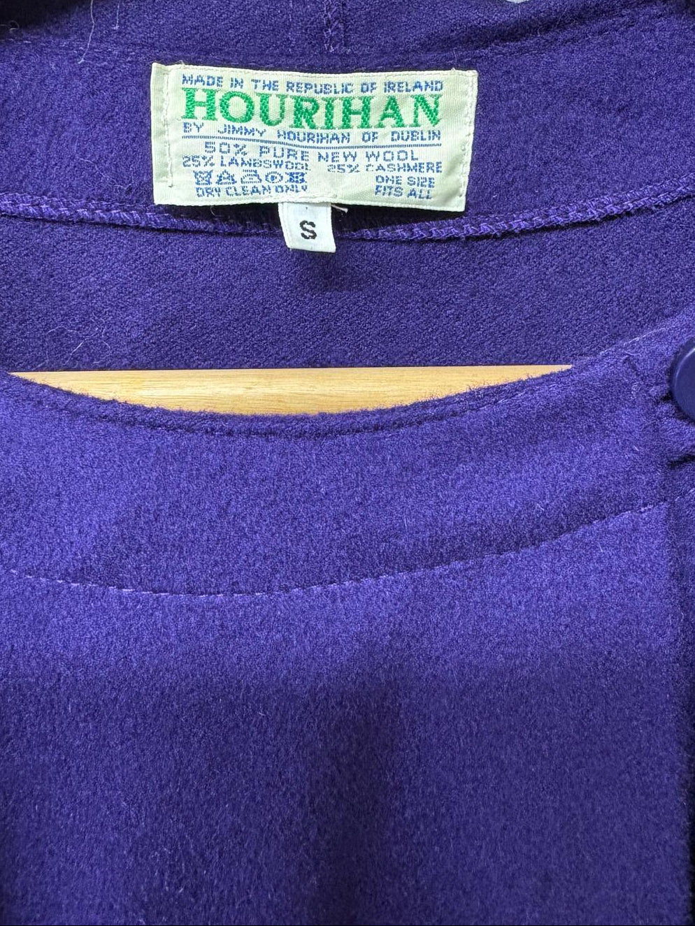 HOURIHAN Purple Wool Cashmere Blend Size Small Long Maxi - One Size Fits All - GOOD USED CONDITION