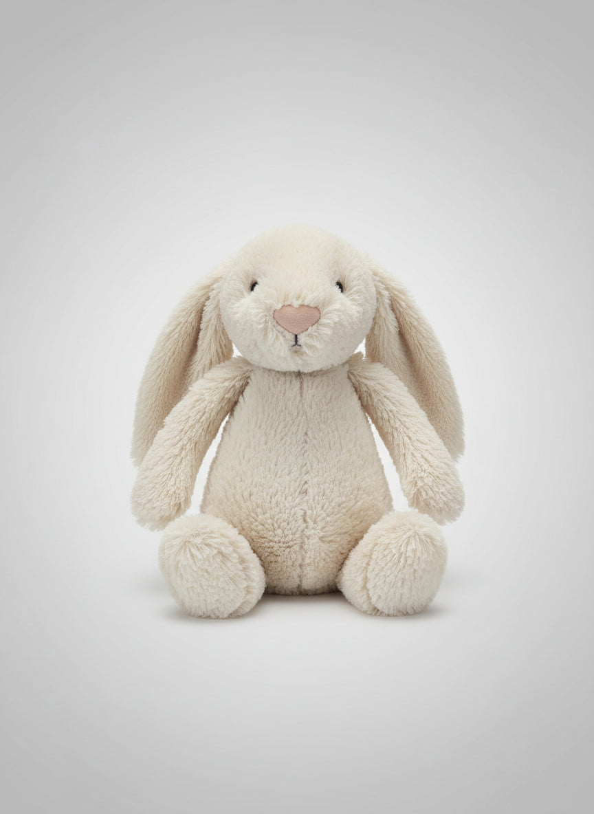 Jellycat London Bashful Bunny Rabbit 12" Plush Cream White Pink Nose Used Condition