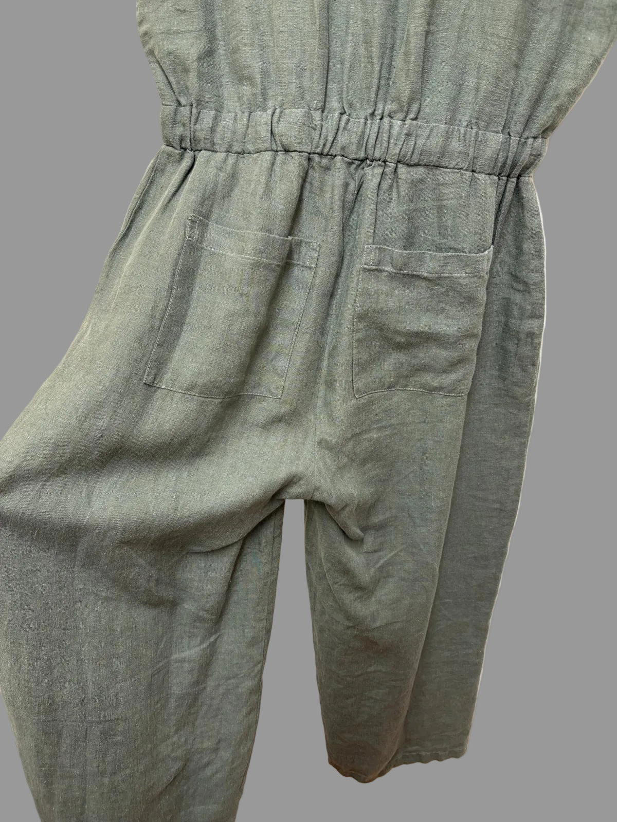 Baukjen Ladies Khaki Rosie Hemp Jumpsuit SIZE 10 -USED GOOD
