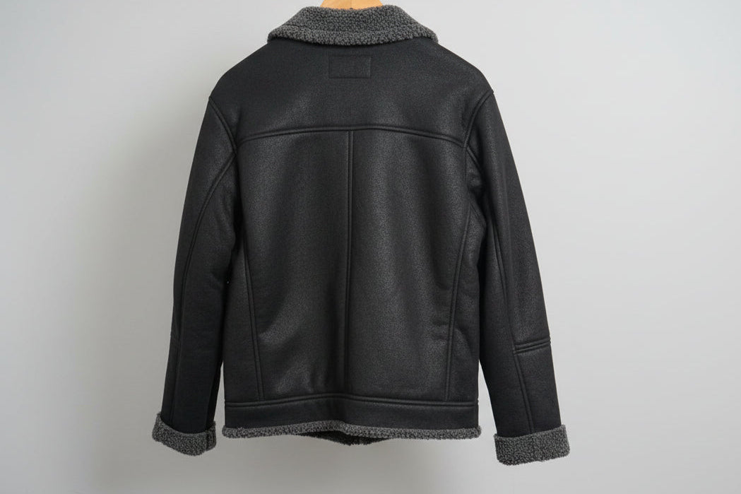 Nicce mens Sherpa fleece lined Aviator style jacket - USED VGC UK SIZE MEDIUM