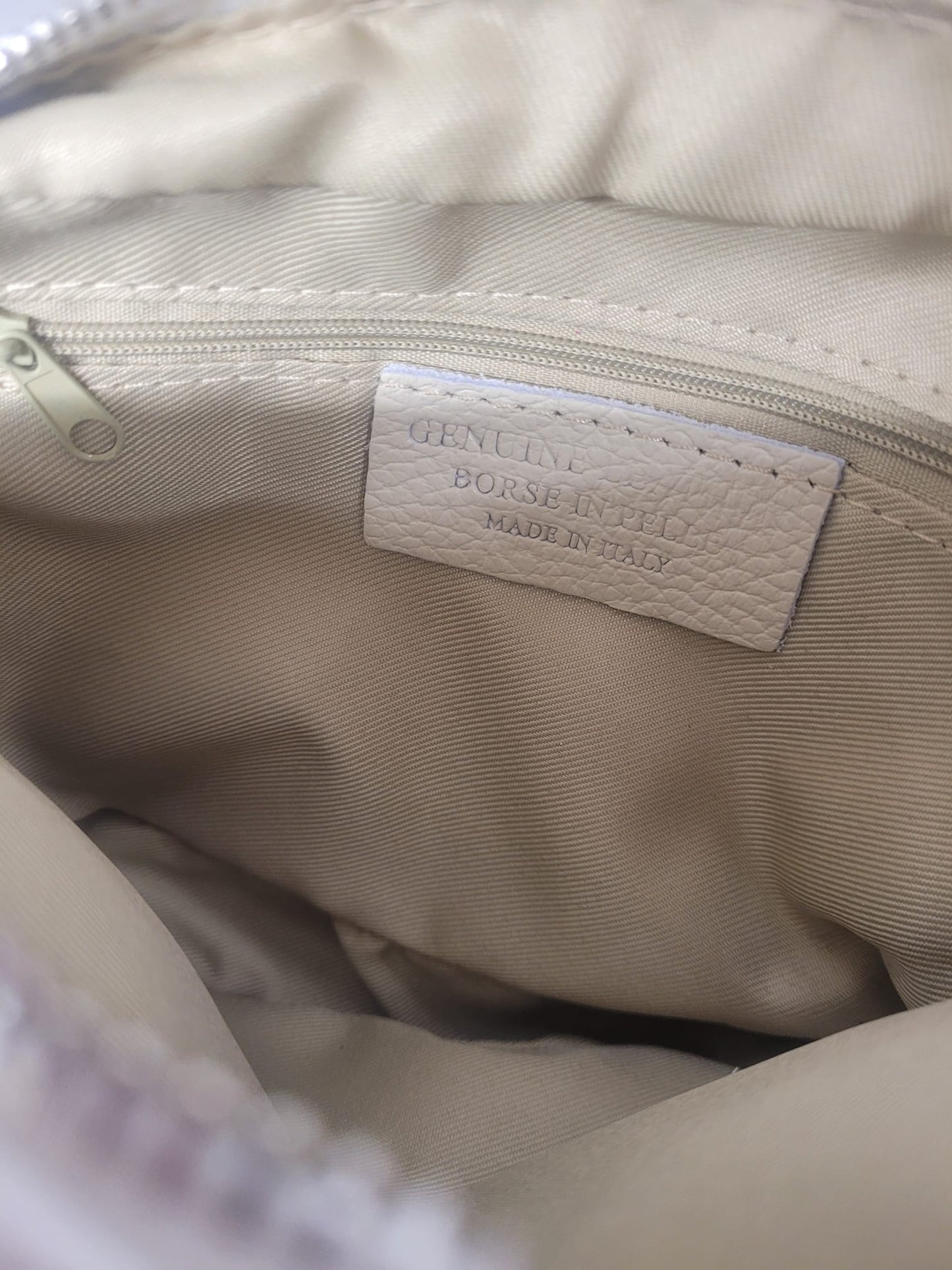 Borse in Pelle White Leather Crossbody Bag Tasselled Shoulder Handbag