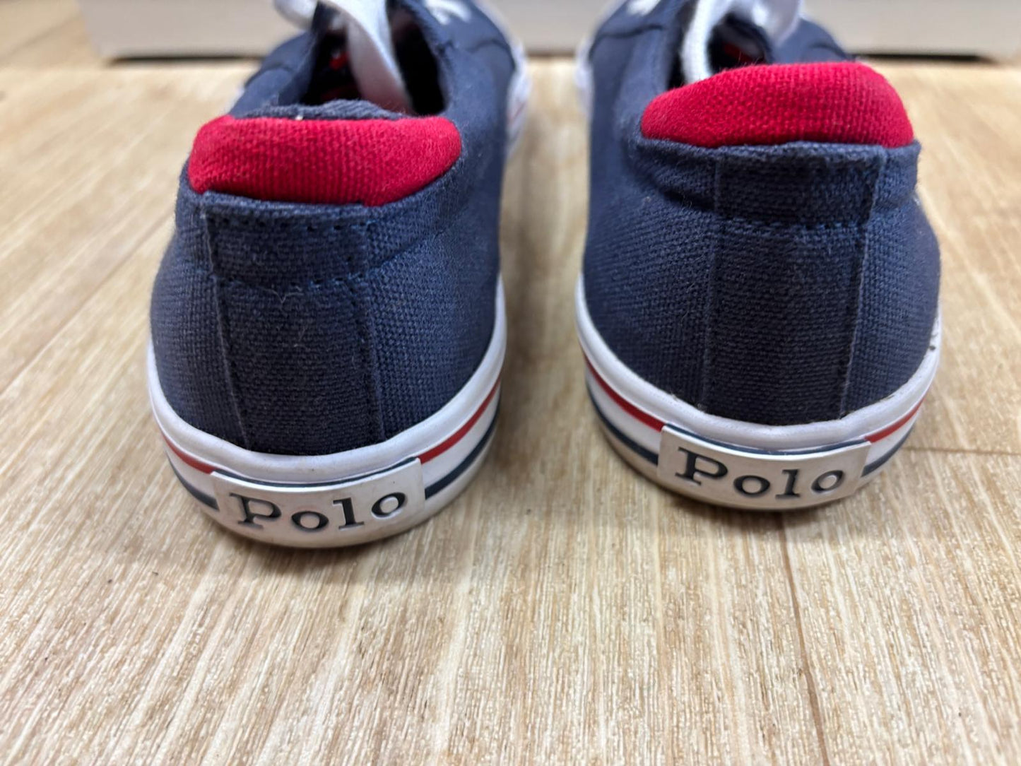 Ralph Lauren Blue Canvas Trainers UK 4 EU 37 Navy & Red Plimsolls