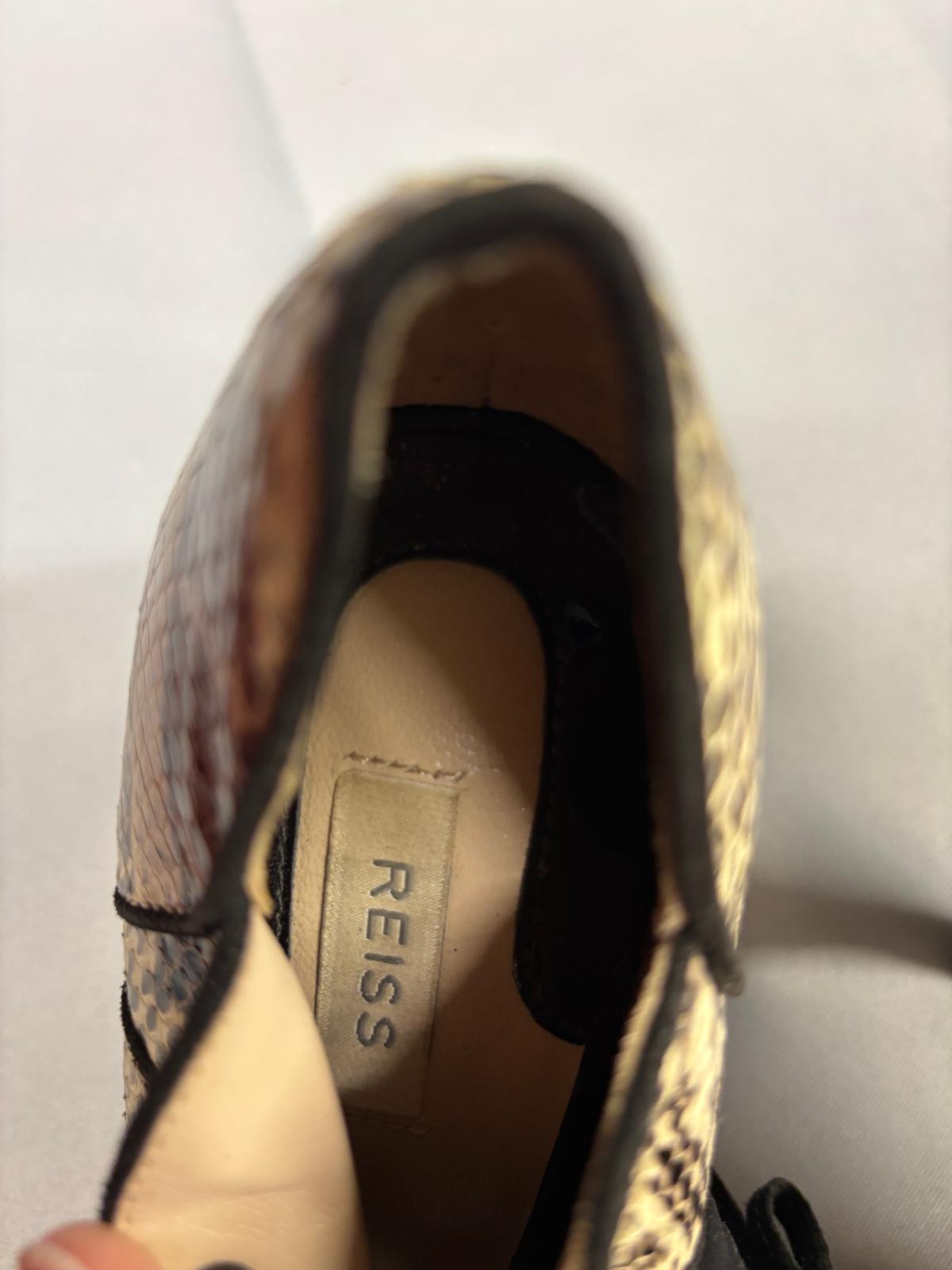 REISS Snakeskin Lace-Up Heeled Shoe-Boots UK 6 EU 39 Peep-Toe
