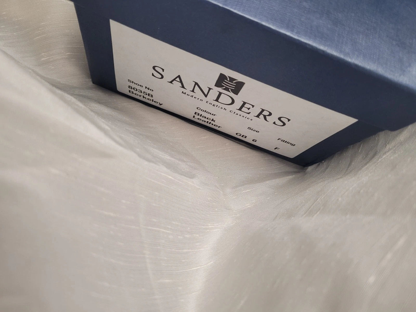 Sanders Black Leather Oxford Shoes UK 6 Berkeley Patent Lace-Up