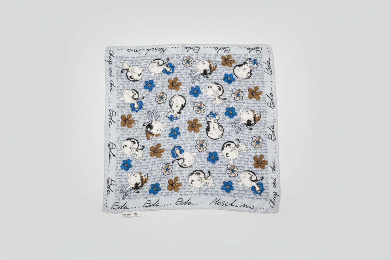 Moschino Vintage silk Scarf, 100% silk Good used condition