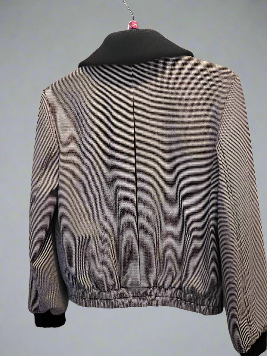 Club Monaco (XS) Houndstooth Jacket UK 6 8 EU 34 36 Bomber Collared Zipped