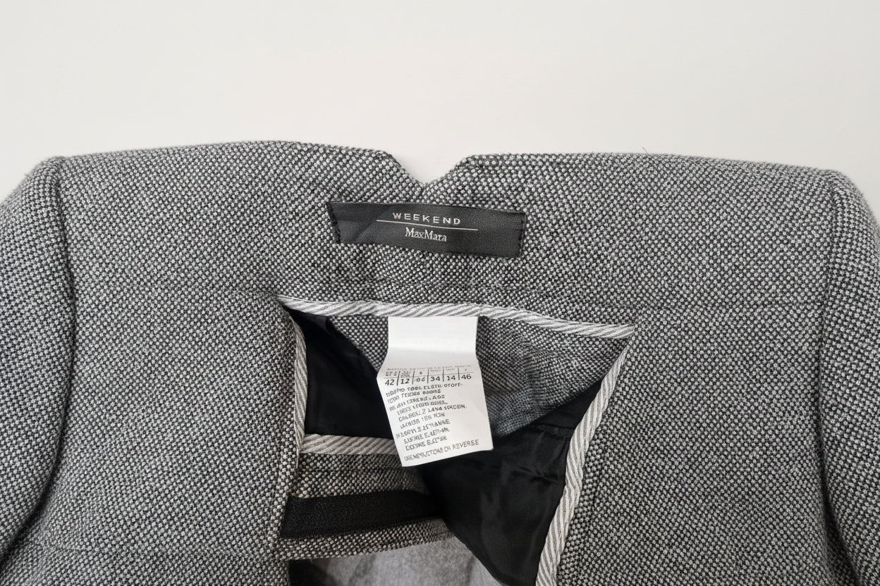 Max Mara Weekend Trouser Suit UK 14 EU 42 Grey Wool-Blend Blazer Jacket Co-Ord Set