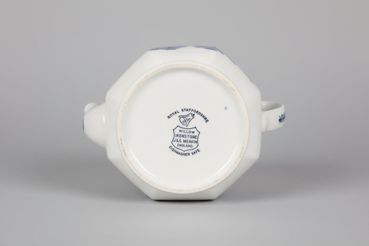 Royal Staffordshire J&G Meakin Ironstone Willow Teapot-NEW