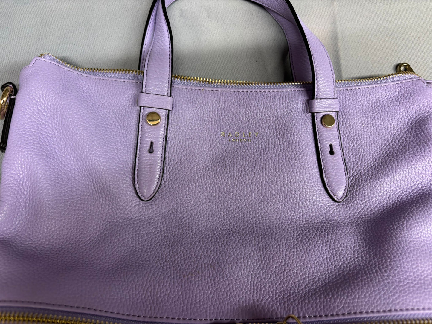 Radley Lilac Handbag Gold Metalwork Medium Sized