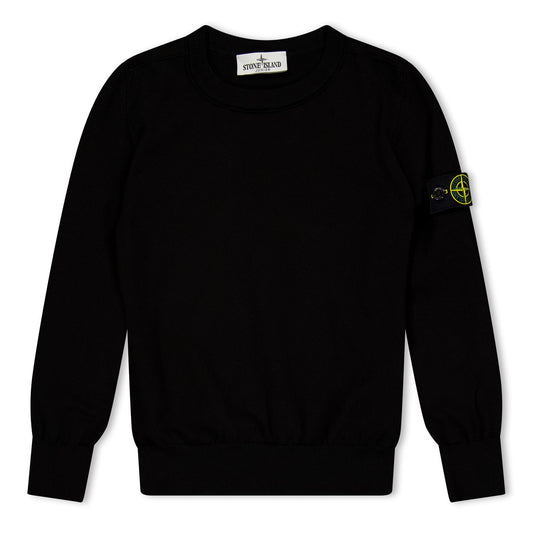 Stone Island (M) Black Knitted Jumper Size Medium - Stone Island Sleeve Tag Cosy Warm