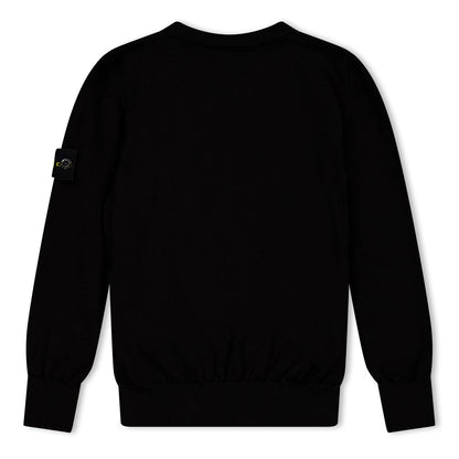 Stone Island (M) Black Knitted Jumper Size Medium - Stone Island Sleeve Tag Cosy Warm