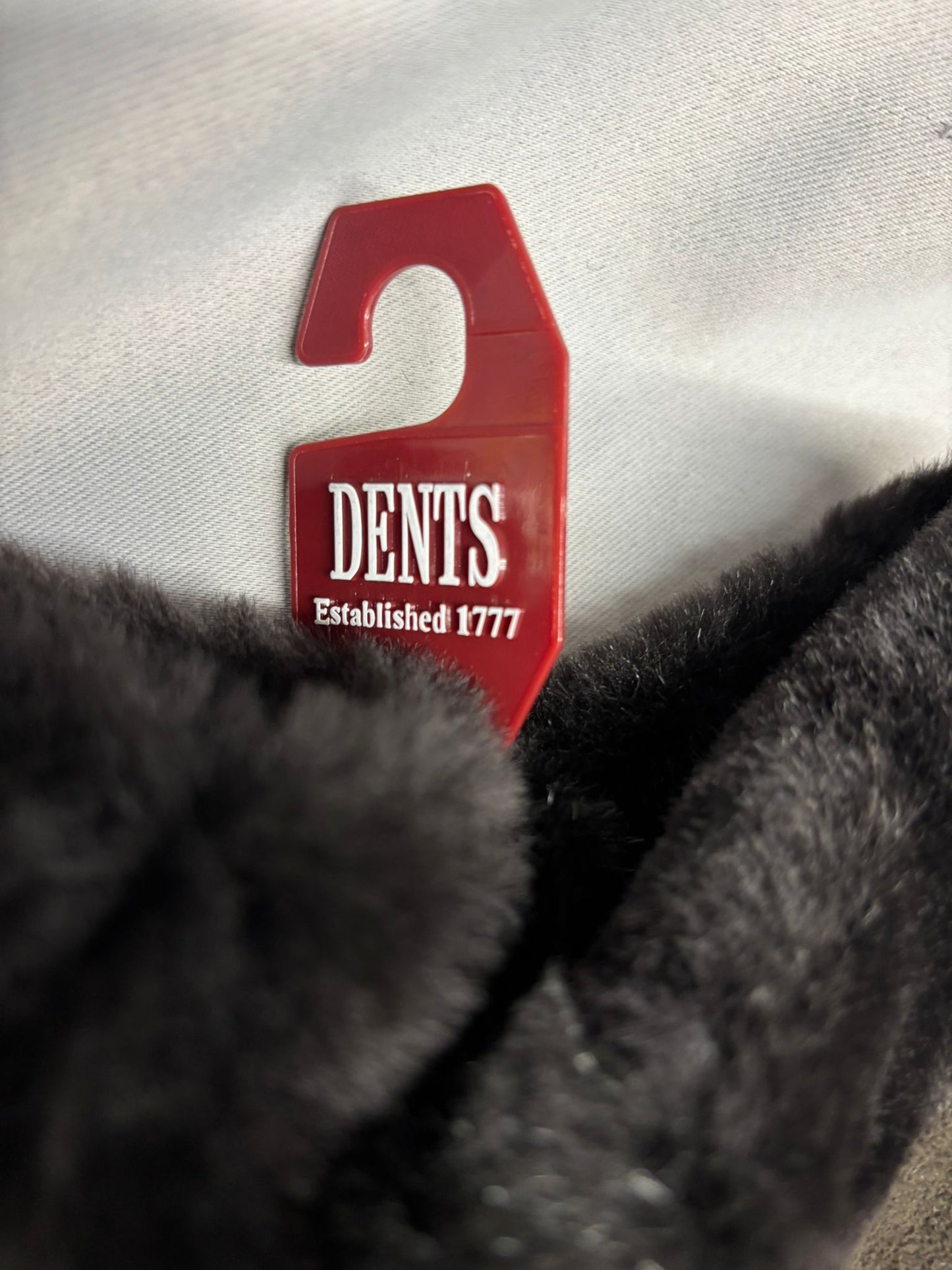 Dents Dark Brown Fur Lined Mittens Size L