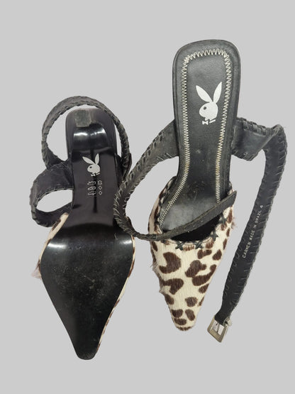 Playboy Vintage Cow-Girl Stiletto Heels Size UK 4 EU 37 - Pointed - Strappy - Pony-Hair