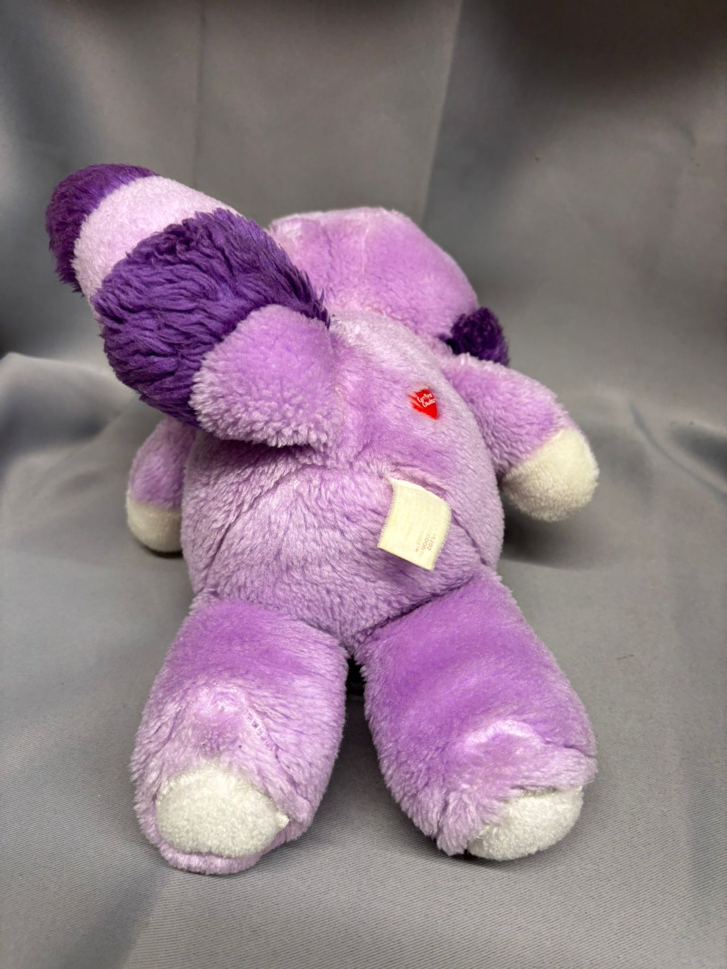 Vintage Original 1980's Care Bear Cousin 12" Bright Heart Raccoon Plush Pre-love