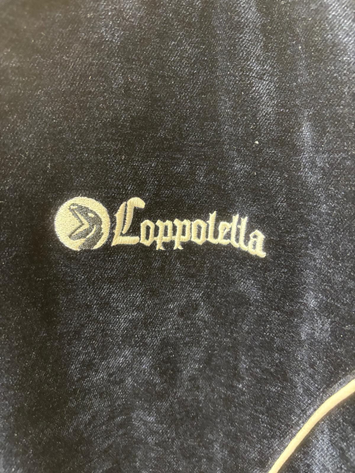 COPPOLELLA Skateboard Jacket Size Large Blue Velvet Velour Bomber