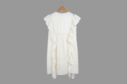 & Other Stories Ruffle Sleeve Mini Dress UK 12 EU 40 Broderie Trim Detail - BNWT