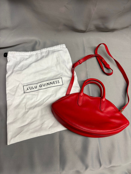 Lulu Guinness Red Lip Shoulder Bag Dustbag