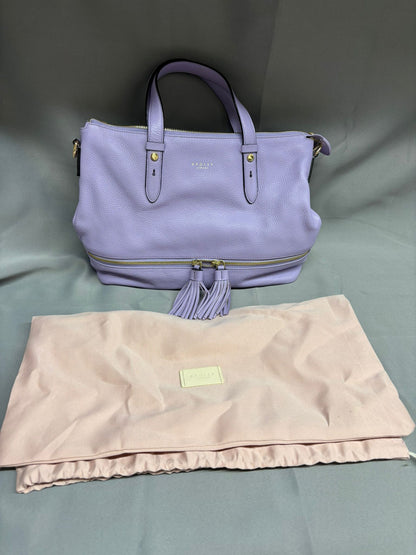 Radley Lilac Handbag Gold Metalwork Medium Sized
