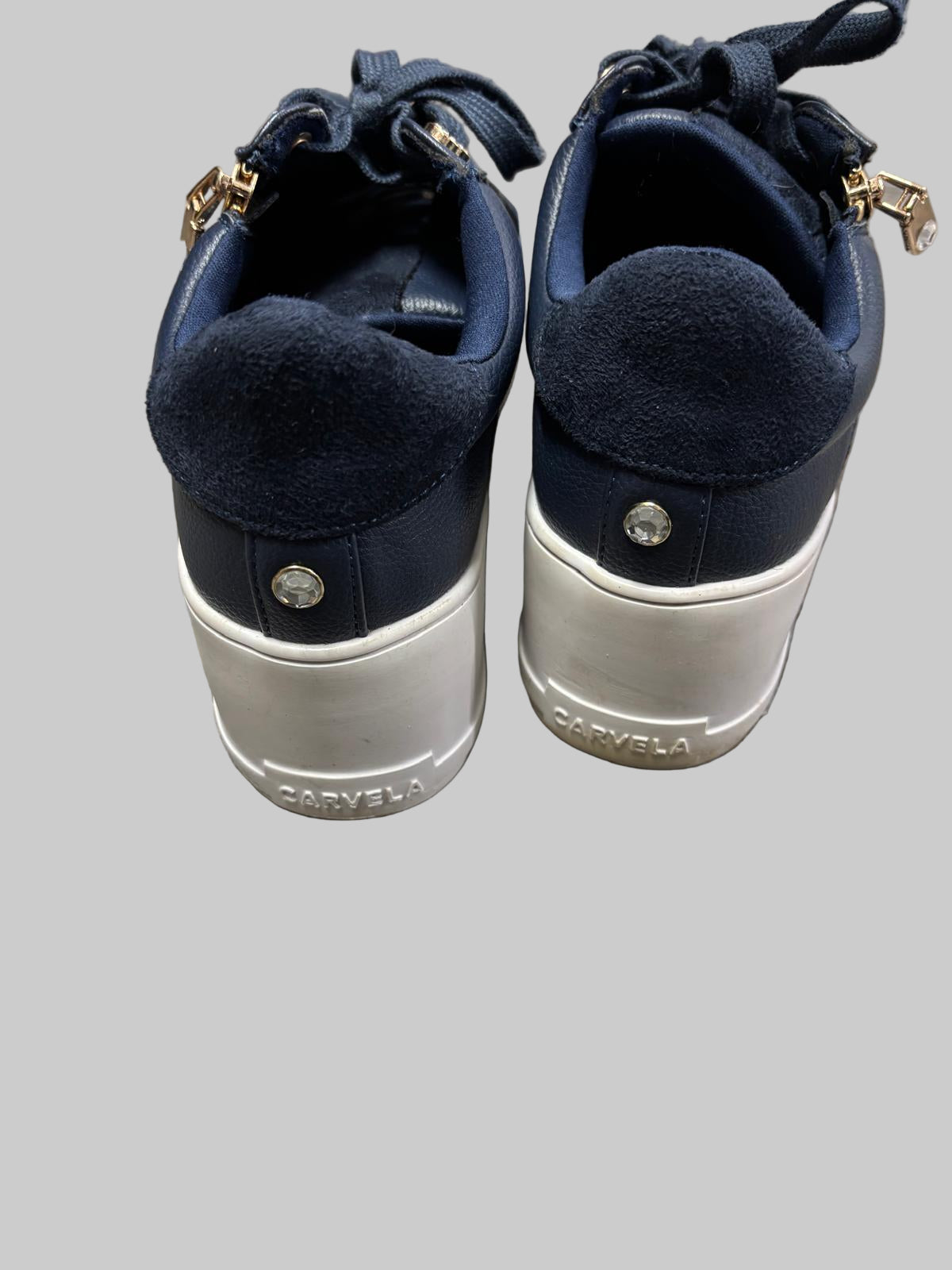 Carvella Navy Zip Up Pumps EUR38