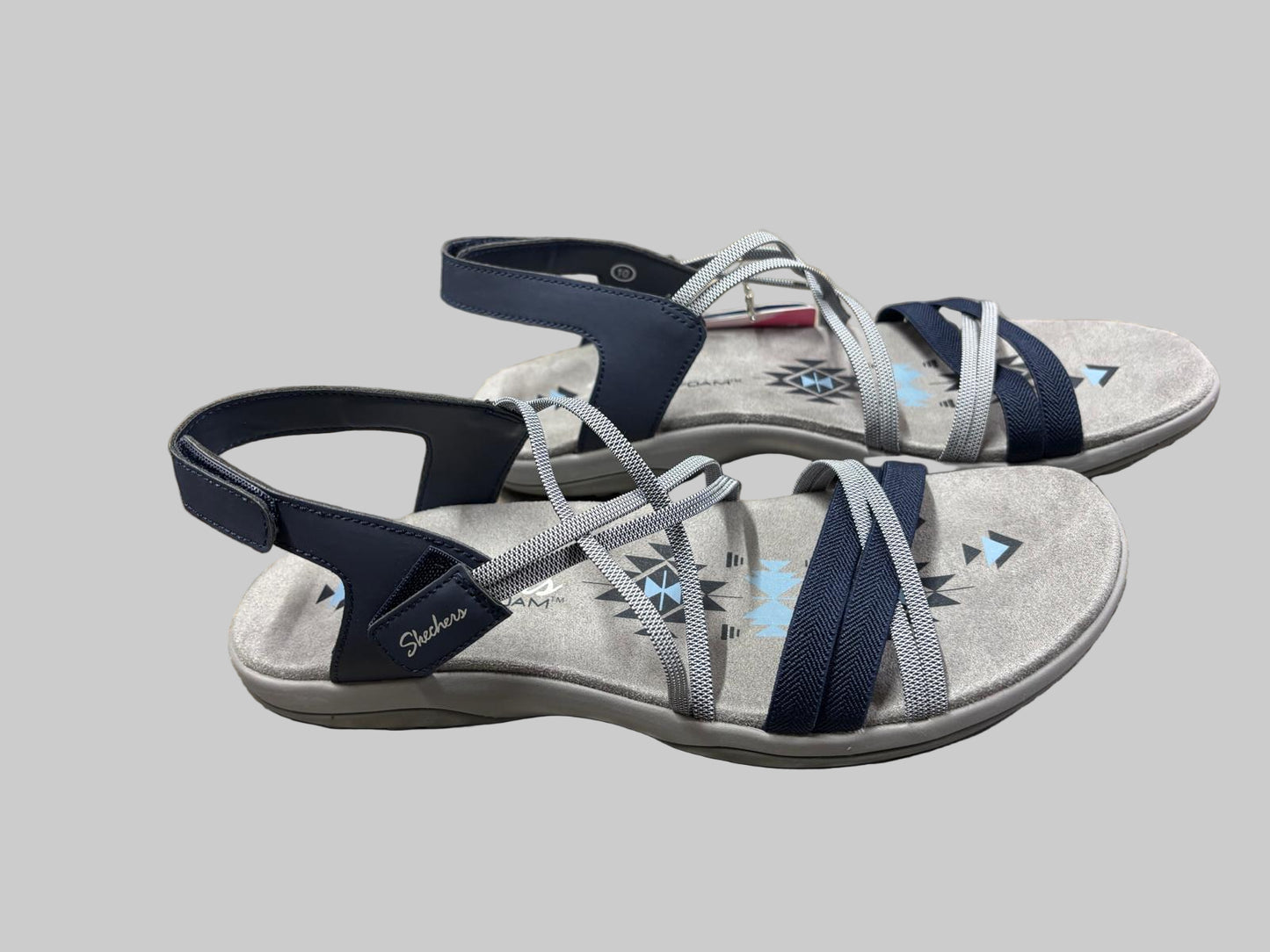 Skechers Memory Foam Sandal USA size 10 Navy Blue and Grey