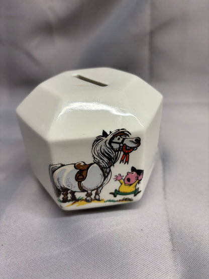 Vintage Threlwell Hexagonal Money Box