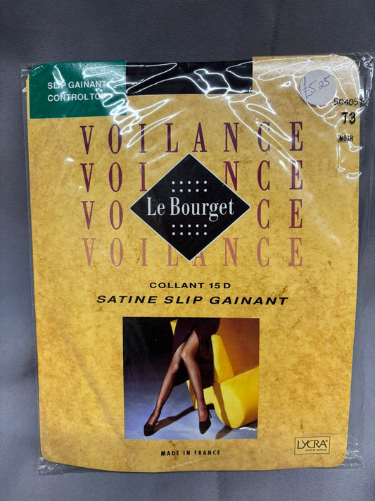 Voilance Satine Slip Gainant Black Noir Tights Size Small