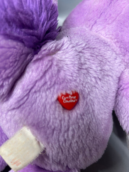 Vintage Original 1980's Care Bear Cousin 12" Bright Heart Raccoon Plush Pre-love