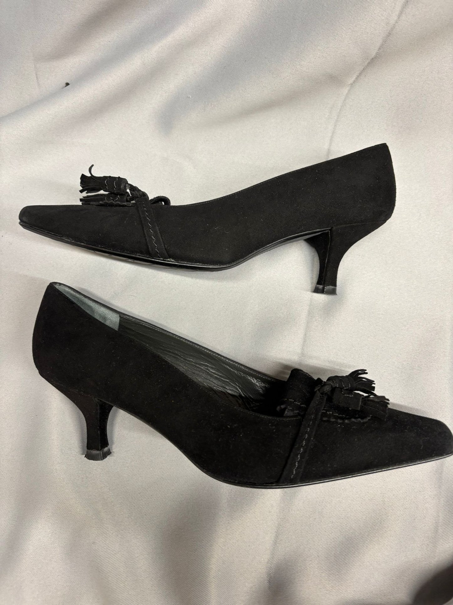 Stuart Weitzman Suede Black Kitten Heels EUR Size 36.5 UK size 4