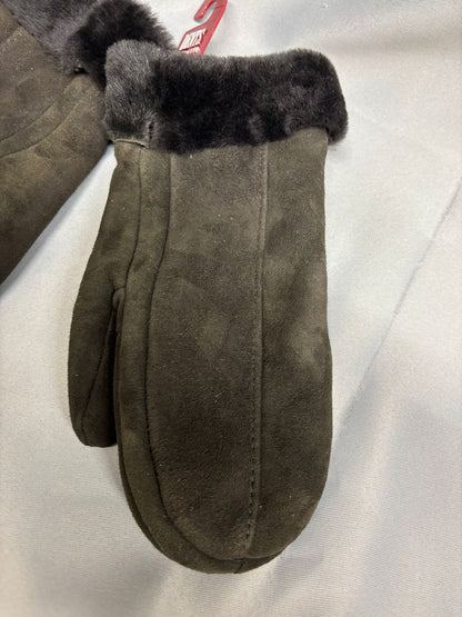 Dents Dark Brown Fur Lined Mittens Size L