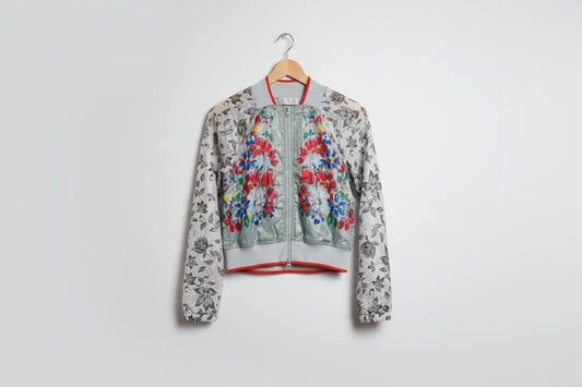 Stella McCartney (XS) Adidas Track Jacket UK 6 8 EU 34 36 Printed Light Blue Floral