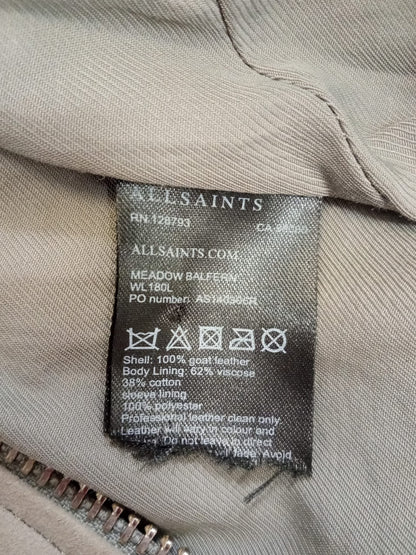 All Saints Women's Goat Leather Biker Cut Jacket Size 6 Good Condition