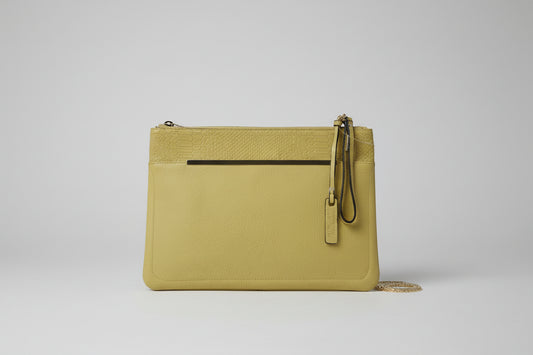 New Look Premium, lime green leather clutch bag.