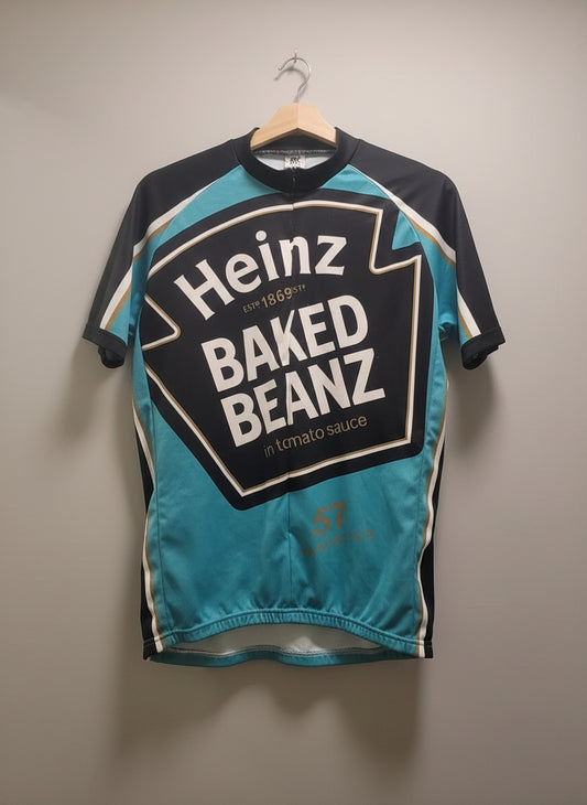 Cycling Foska Jersey Shirt HEINZ BEANS Men Zip Size S With 3 Back Pockets