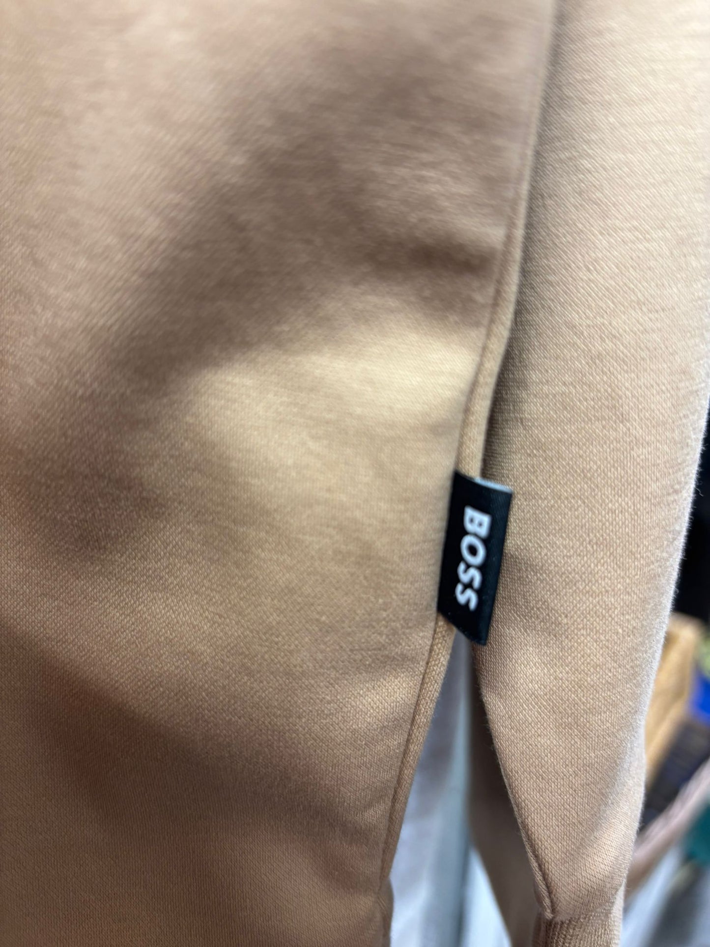 BNWT Hugo Boss Mercerized Oversized Fit Beige & White Long-Sleeve Size XL