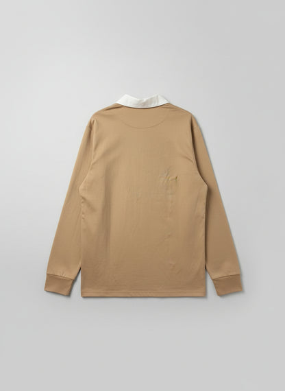 BNWT Hugo Boss Mercerized Oversized Fit Beige & White Long-Sleeve Size XL
