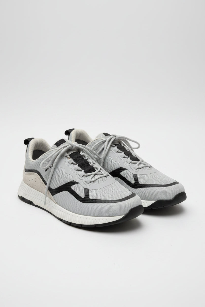 Hugo Boss Grey Trainers EU 41 Lace-Up Sneakers