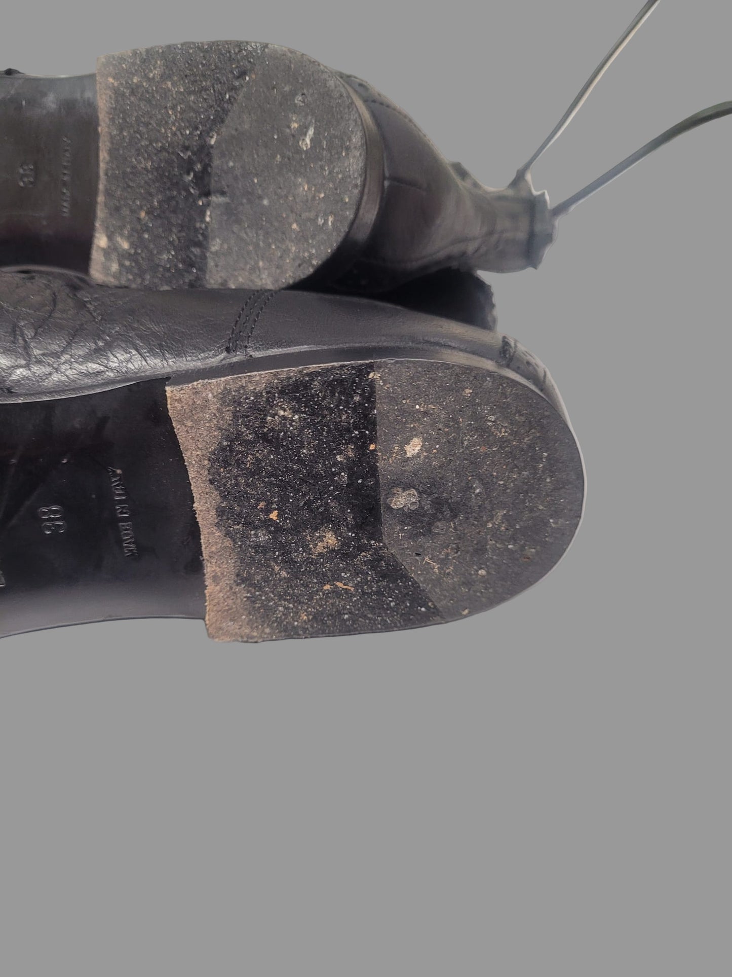 Balenciaga 'Arena' Black Leather Boots UK 5 EU 38 Flat Ankle