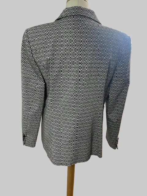 Pater Hahn Geometrical Black & White Jacket - UK 18 EU 46 - Blazer - Double Breasted