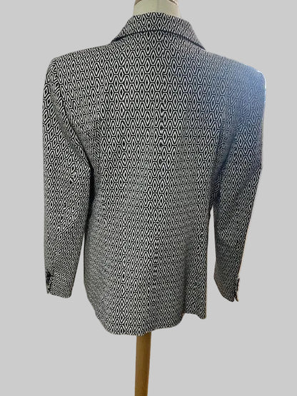Pater Hahn Geometrical Black & White Jacket - UK 18 EU 46 - Blazer - Double Breasted