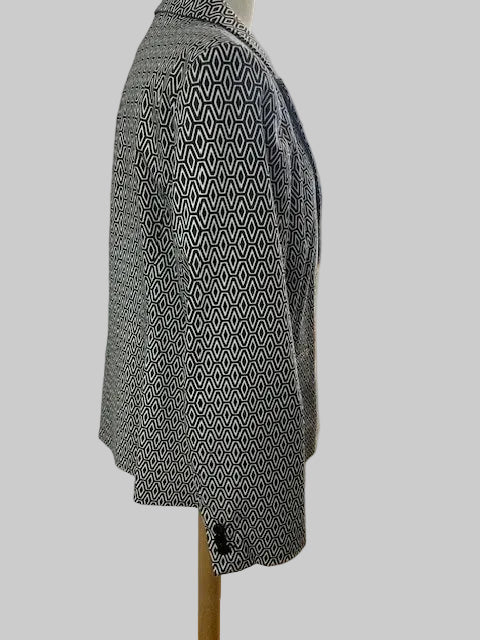 Pater Hahn Geometrical Black & White Jacket - UK 18 EU 46 - Blazer - Double Breasted